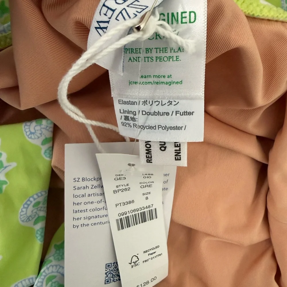 J. Crew One-Piece Swimsuit in Lime Green and Light Blue - Picture 6 of 7
